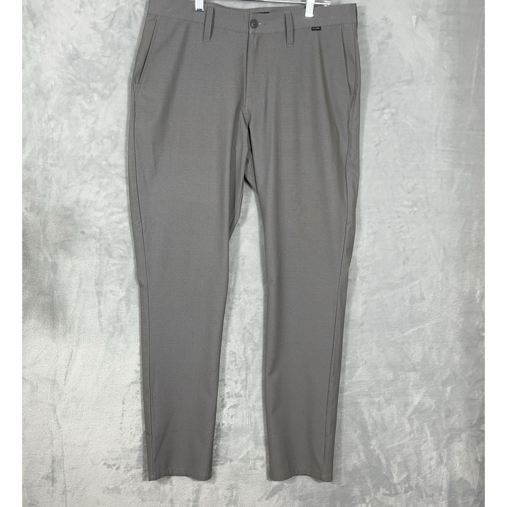 Travis Mathew Pants Mens 34x32 Gray Micro Stripe Performance Stretch Golf Preppy